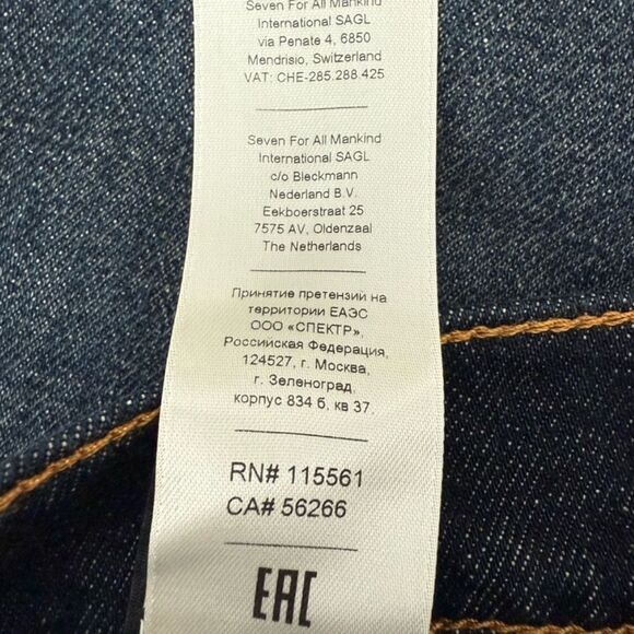 7 For All Mankind The Straight Classic Dark Blue Jeans Los Angeles Men’s Size 30 - Picture 9 of 15